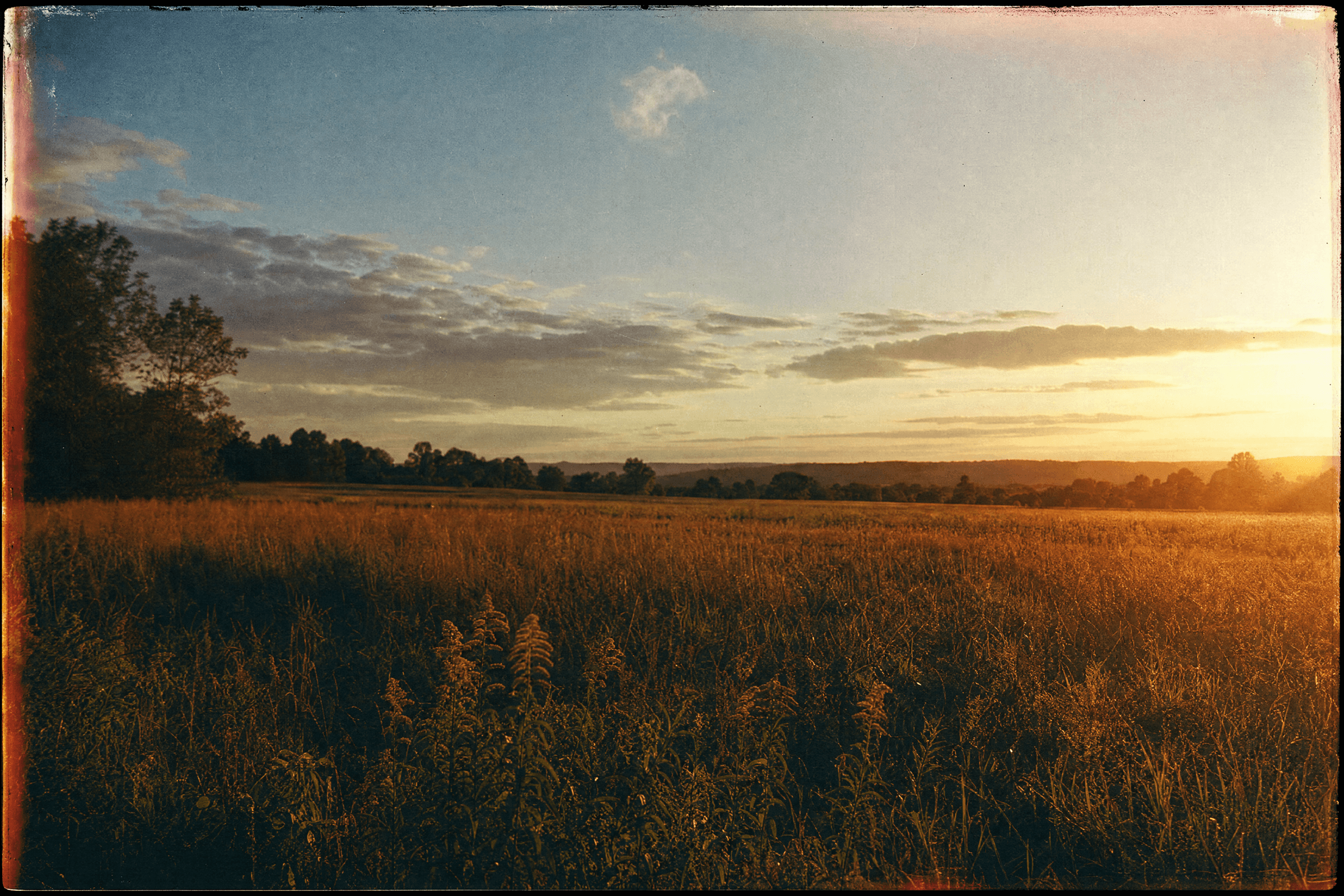 Hudson Valley farmland at golden hour
